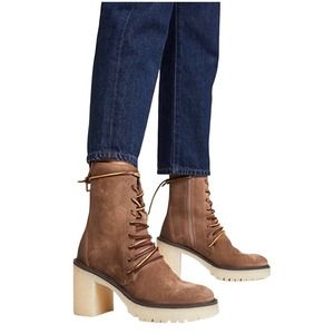 Free people Dylan Lace up boots Chunky Heel Women Size US10/EU40